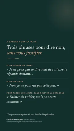 Carte pour le téléphone : trois phrases pour dire non, sans vous justifier.